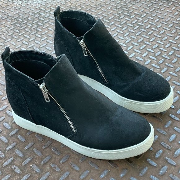 Soda Women shoes Black Mid Top Black Faux Suede Upper Shoes Size 10 - Picture 3 of 12